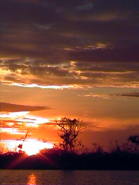 Sunset along the Amazon.