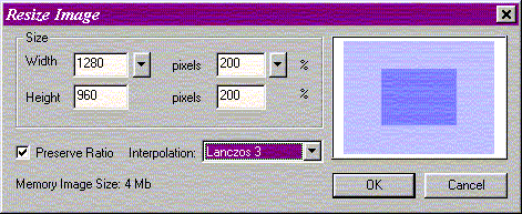 Resize dialog in Photo-Brush.